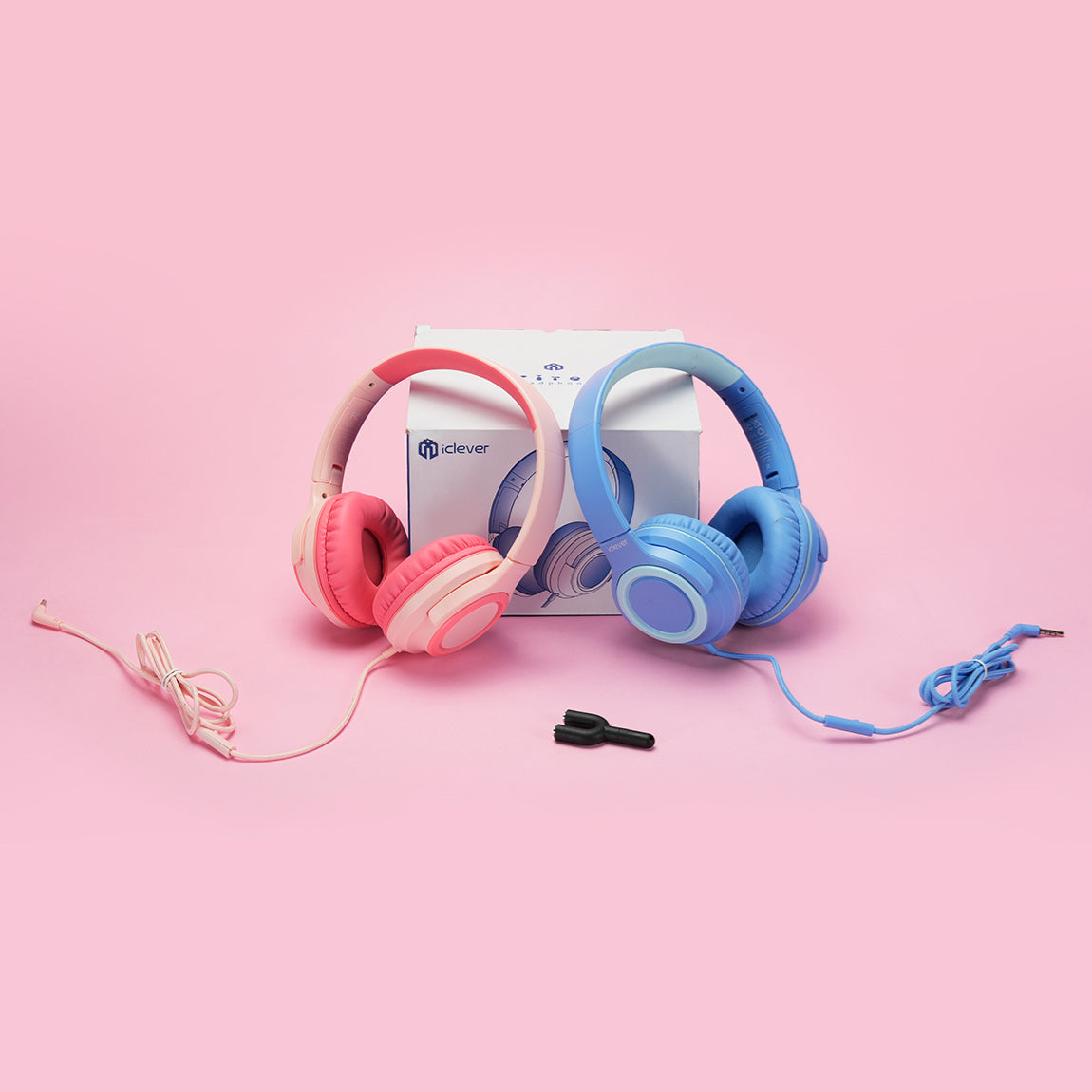 2-Pack iClever Kids Headphones HS22 Pink &amp; Blue