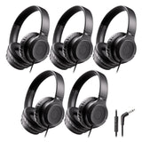 iClever Kids Wired Headphones for K-12 School Bulk 5 Pack HS27