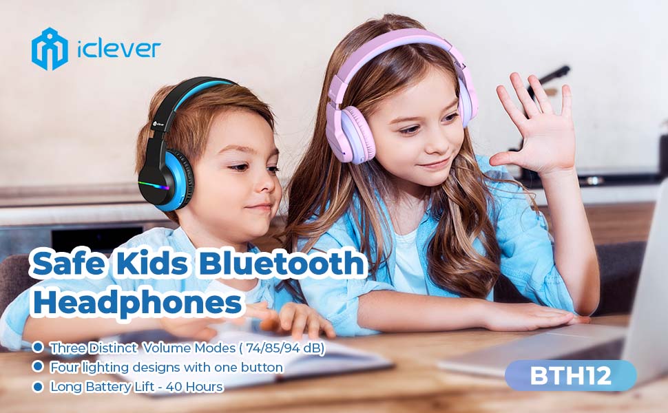 iClever BTH12 - 40 horas de reproducción - Micrófono integrado - Azul